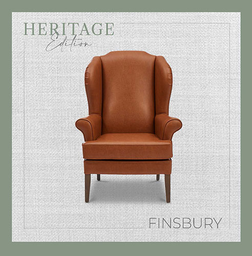 Finsbury wing back chair in tan letaher