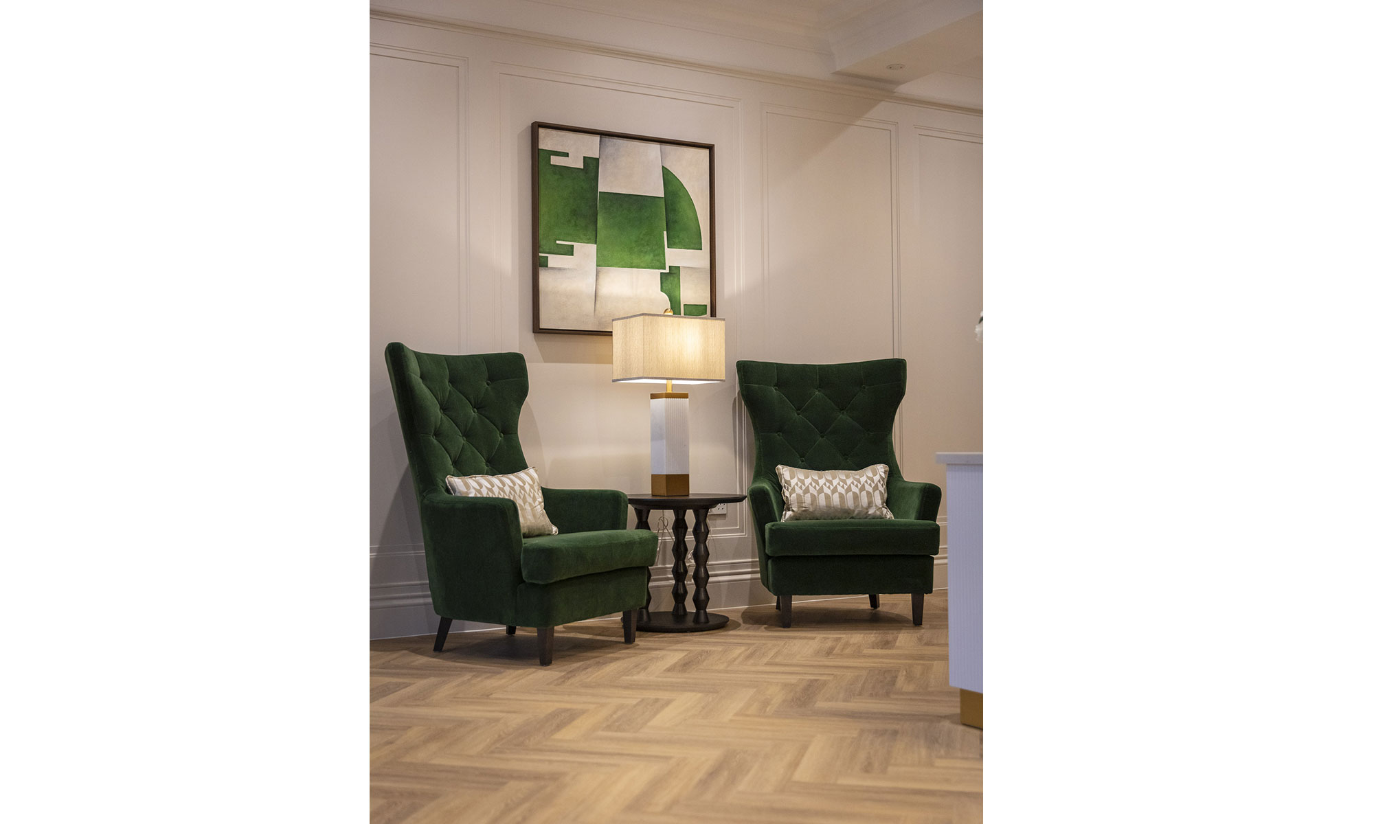 Upper Court Care Home - Quiet area. A pair of Salas wingback chairs